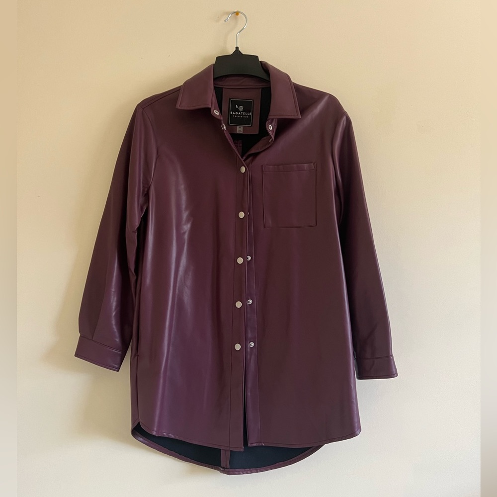 Bagatelle collection faux leather shirt jacket NWOT